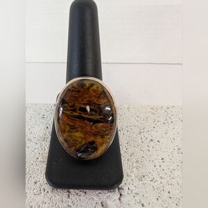 Pietersite Ring With Silver Band Size 11.5